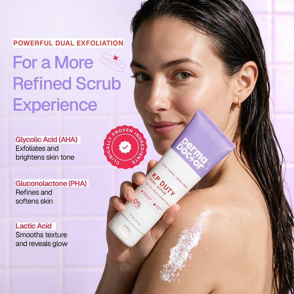 DERMAdoctor acids ingredient display showing exfoliating action