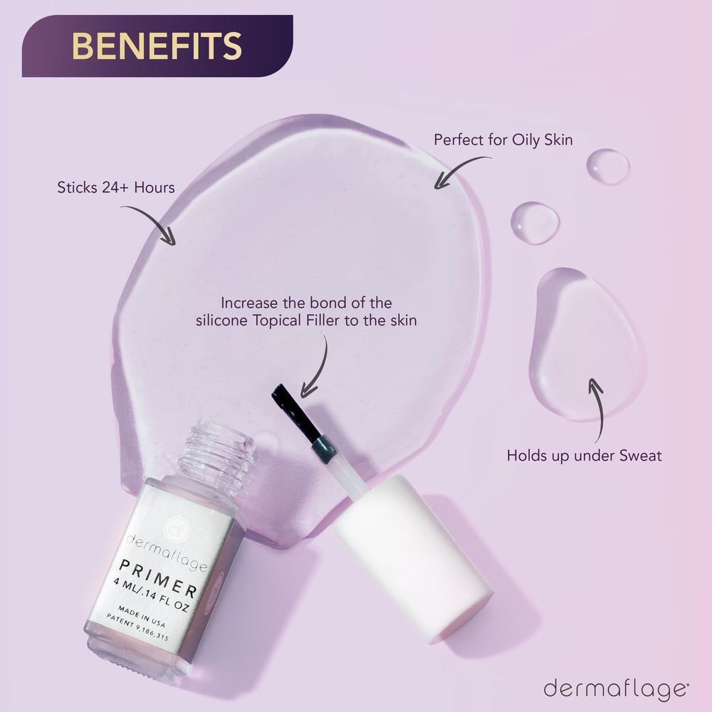 Dermaflage primer applicator brush detail highlighting precise targeted application and control