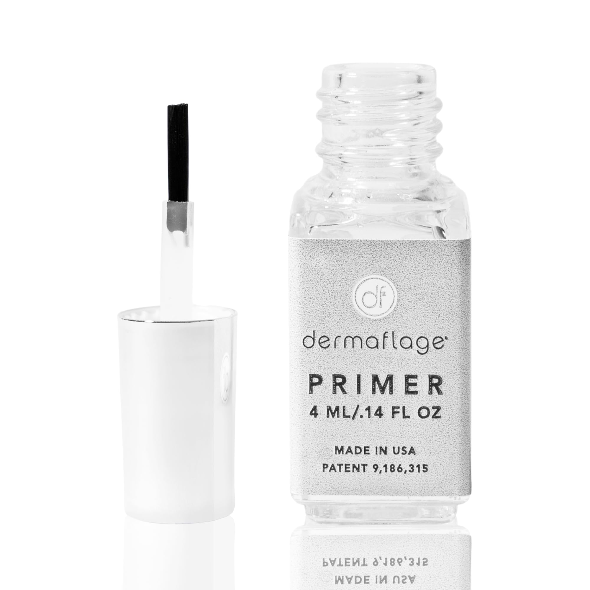Dermaflage primer front packaging shows bottle and label for quick identification and trust