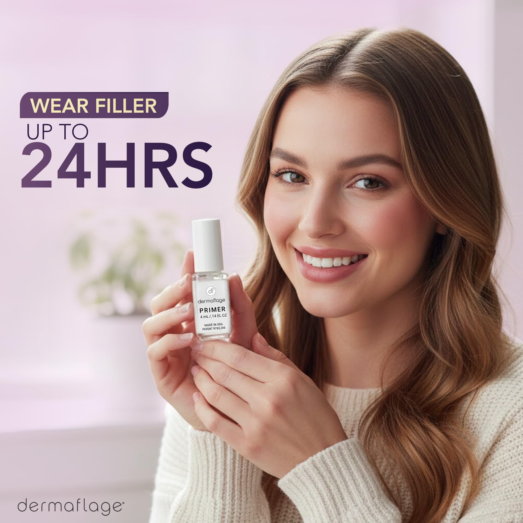 Dermaflage primer texture close-up reveals smooth consistency for improved concealer adhesion