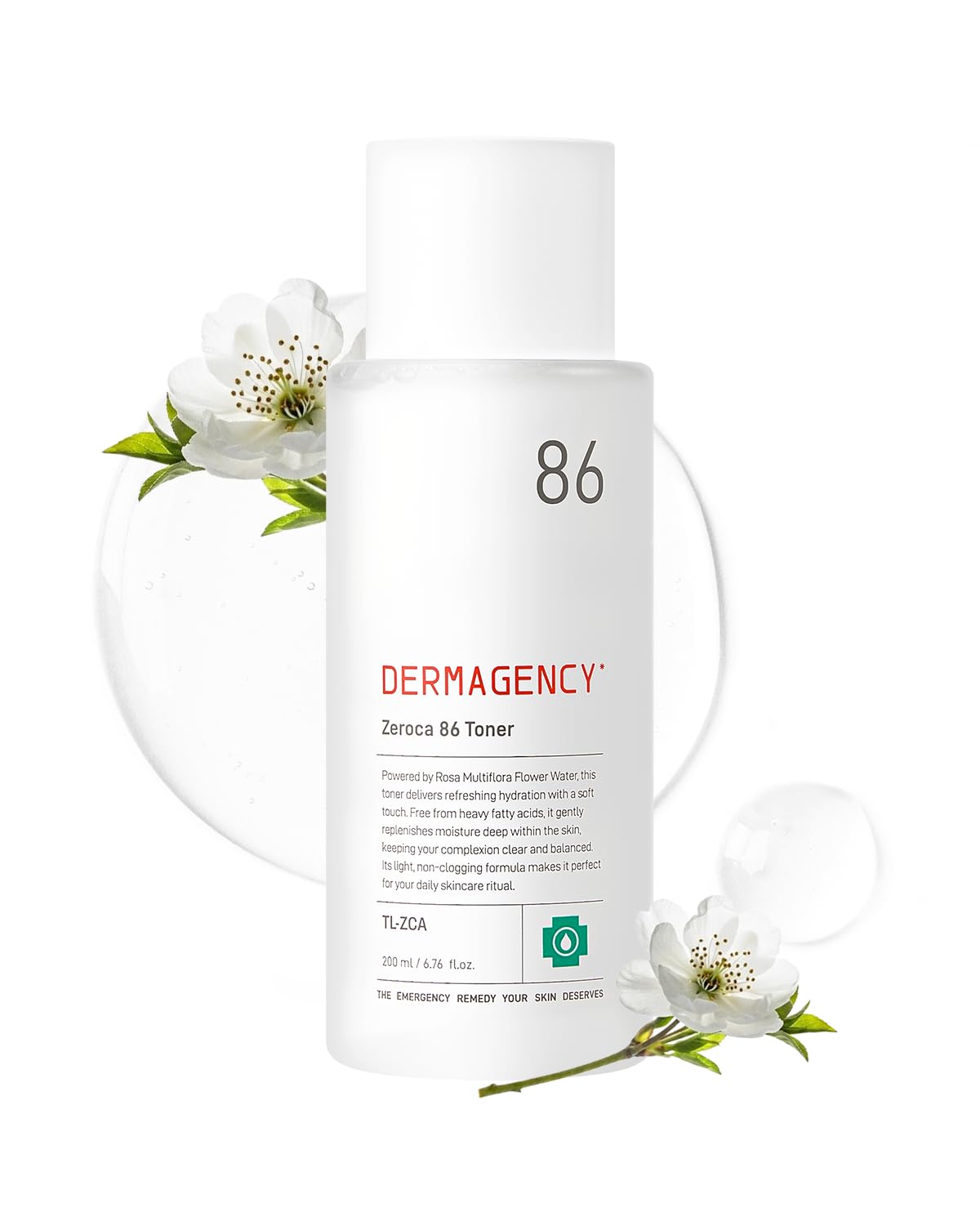 DERMAGENCY Zeroca 86 front bottle showing clean formulation and clarity