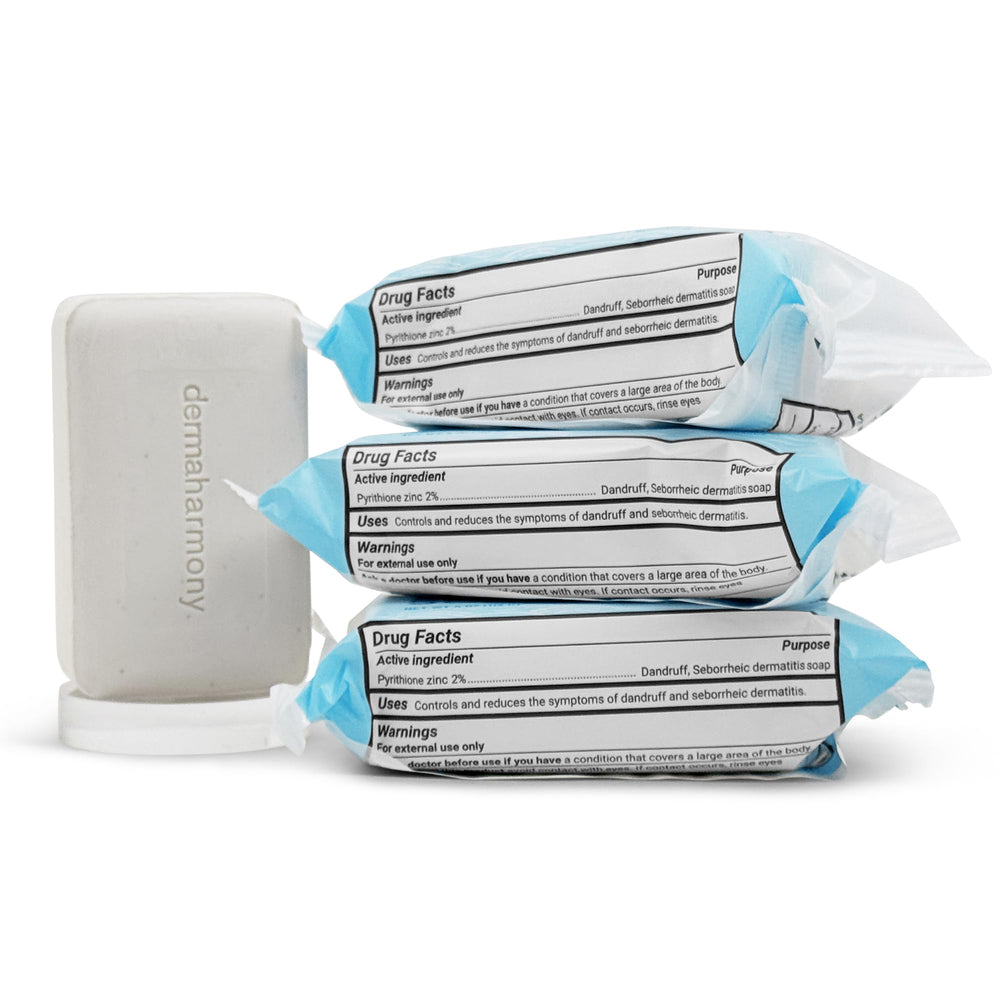Dermaharmony front packaging showing 4 oz bar and clear label benefit
