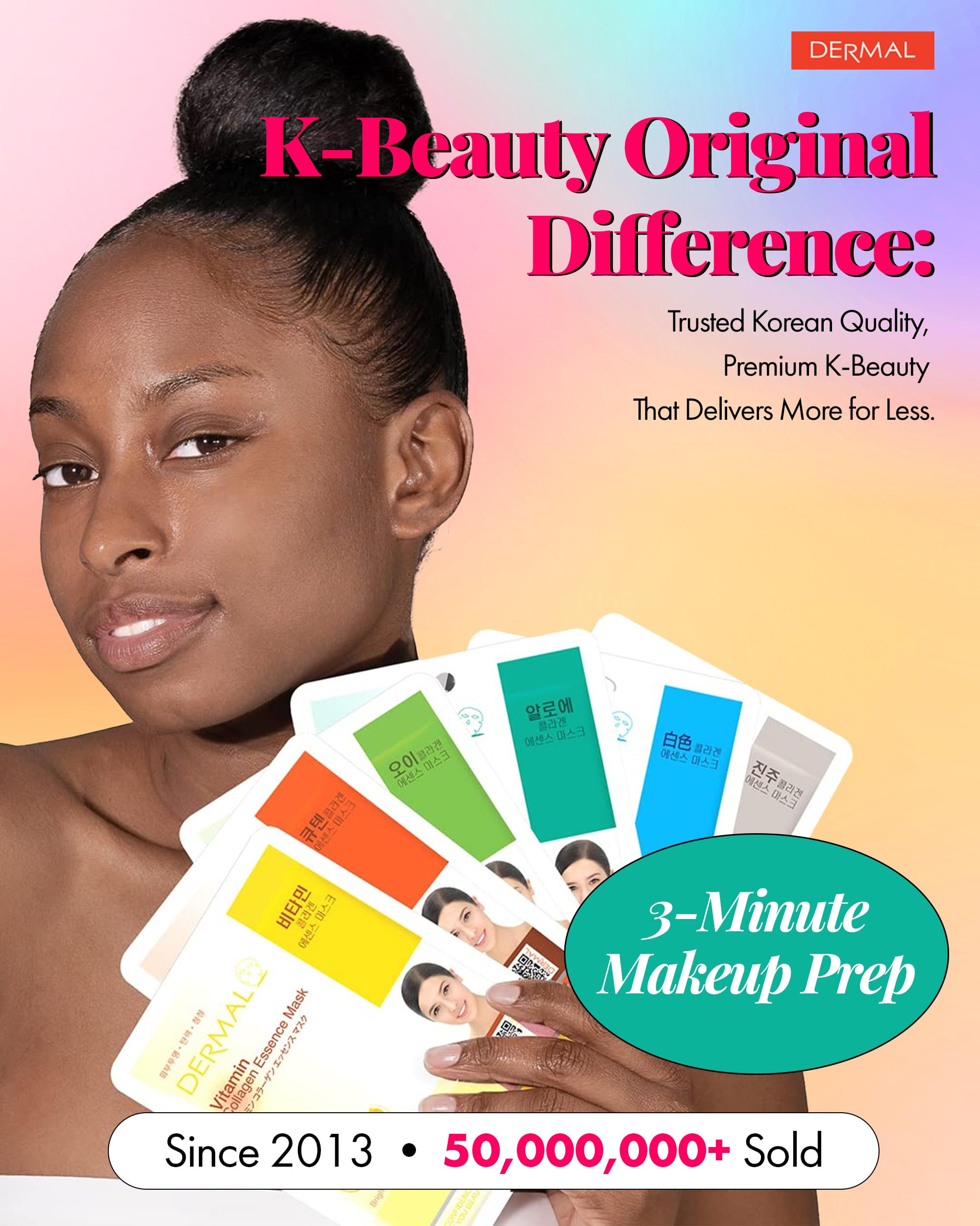 DERMAL masks arranged in bath setting showcasing gift-ready spa benefit