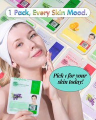 DERMAL mask applied on face demonstrating even coverage and easy use