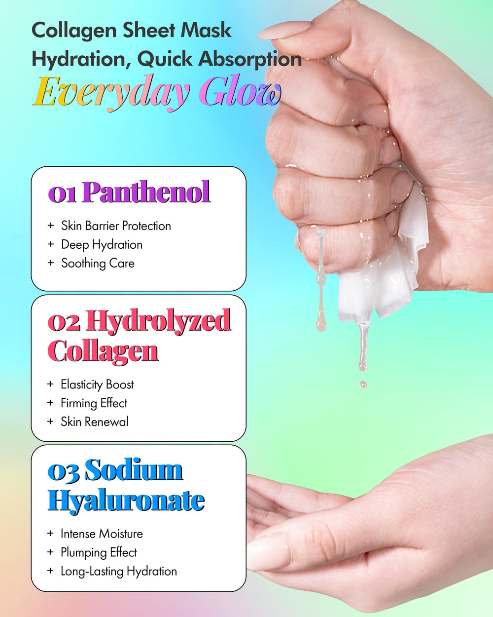 DERMAL mask pouch held in hand to show travel-friendly single-use size
