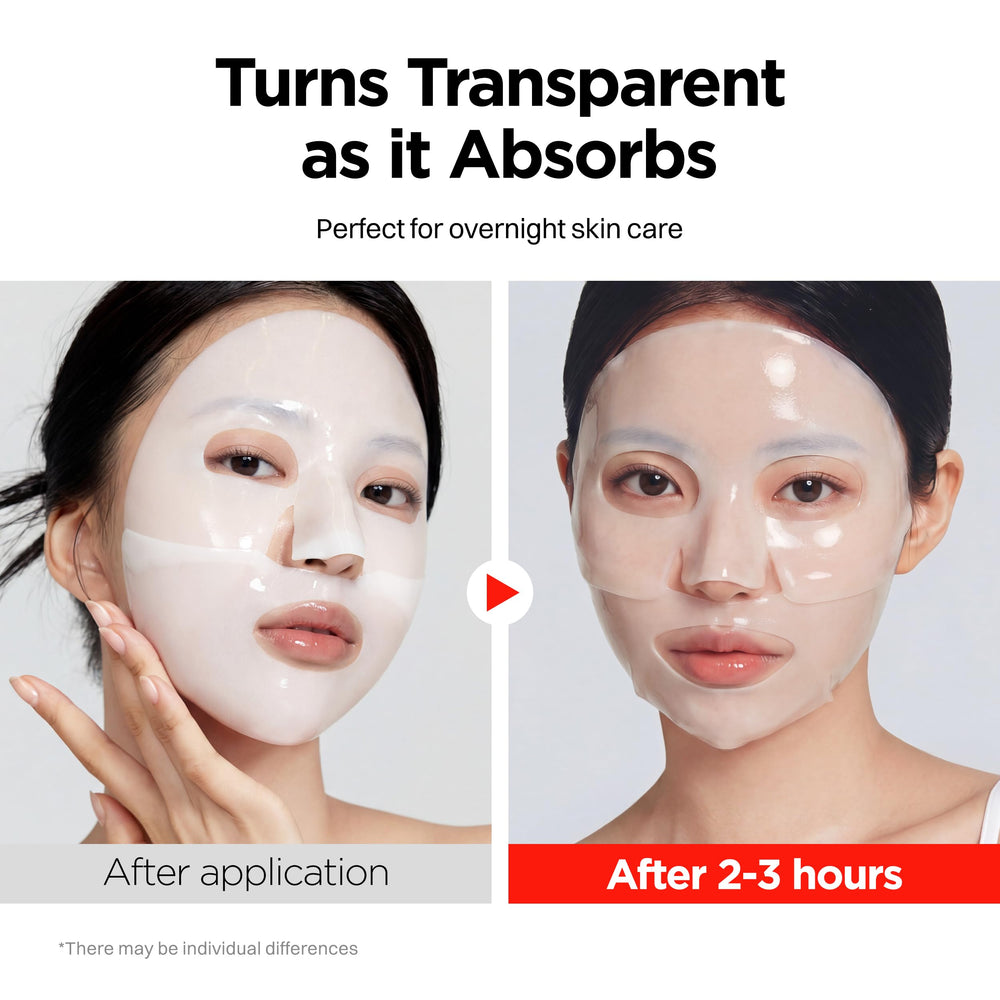 DERMAL two-piece top and bottom mask applied to face for better fit