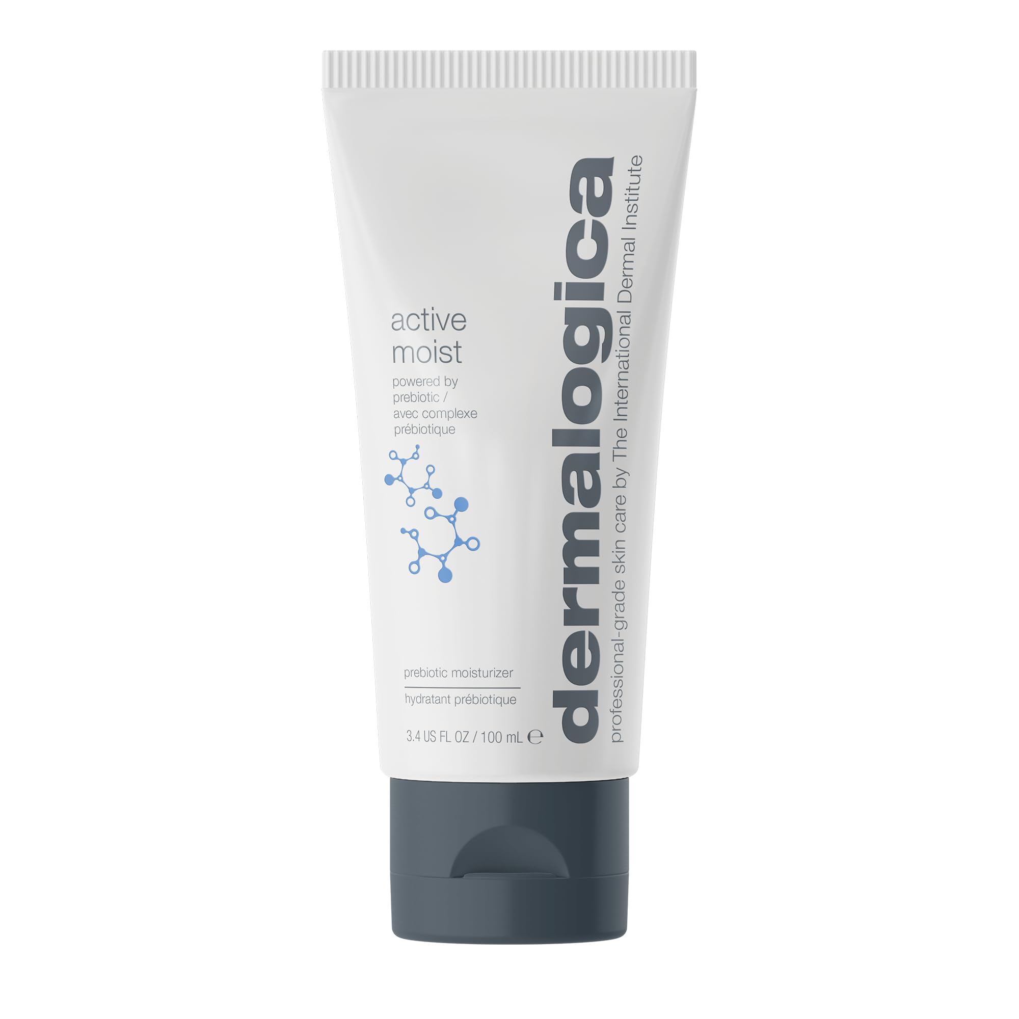Dermalogica bottle front view showing product branding and compact size benefit