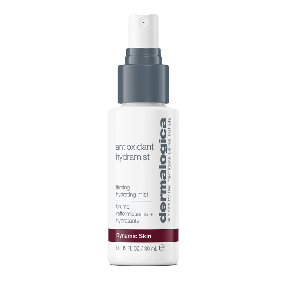 Dermalogica Antioxidant Hydramist front bottle showing compact travel size benefit