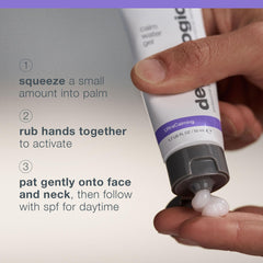 Dermalogica application on hand showing spreadability and quick skin comfort