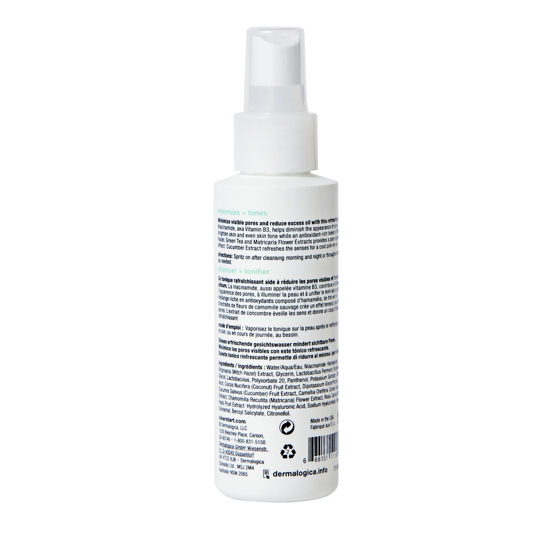Dermalogica Clear Start close-up of label highlighting niacinamide