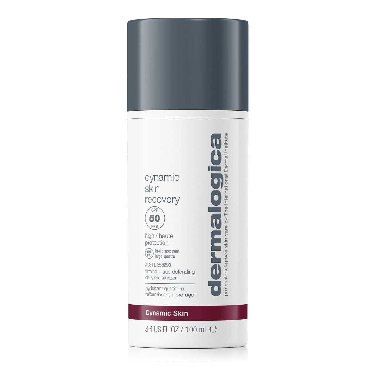 Dermalogica front packaging showing SPF 50 protection and anti‑aging benefit