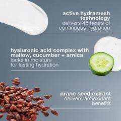 Dermalogica ingredient label close-up listing hyaluronic acid and antioxidants