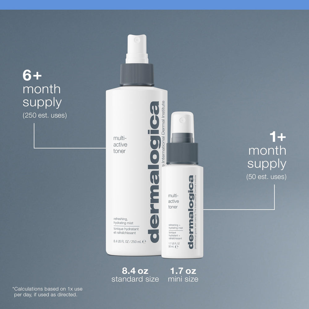 Dermalogica mist being applied to face showing quick-refresh benefit