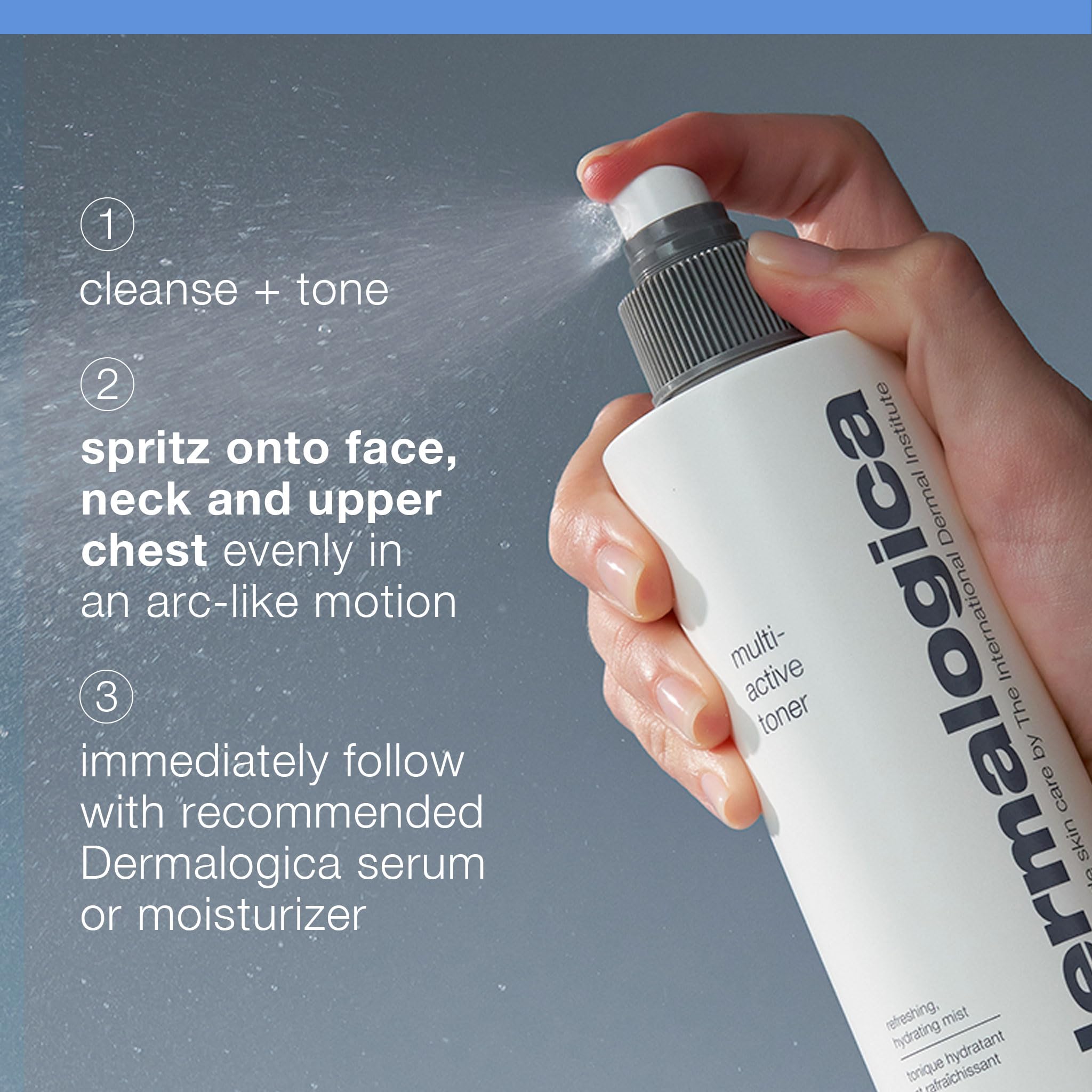 Dermalogica texture mist visual demonstrating lightweight, non-greasy feel