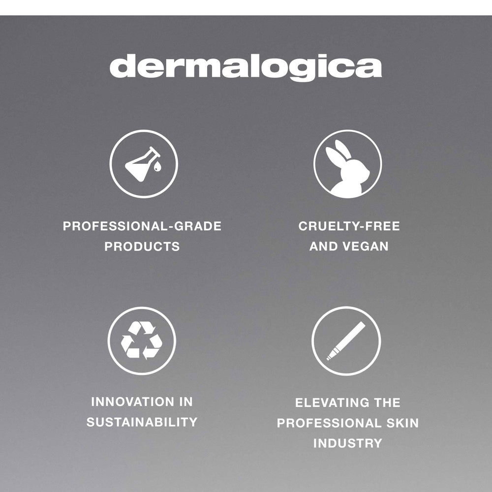Dermalogica bottle on bathroom shelf displaying everyday routine readiness