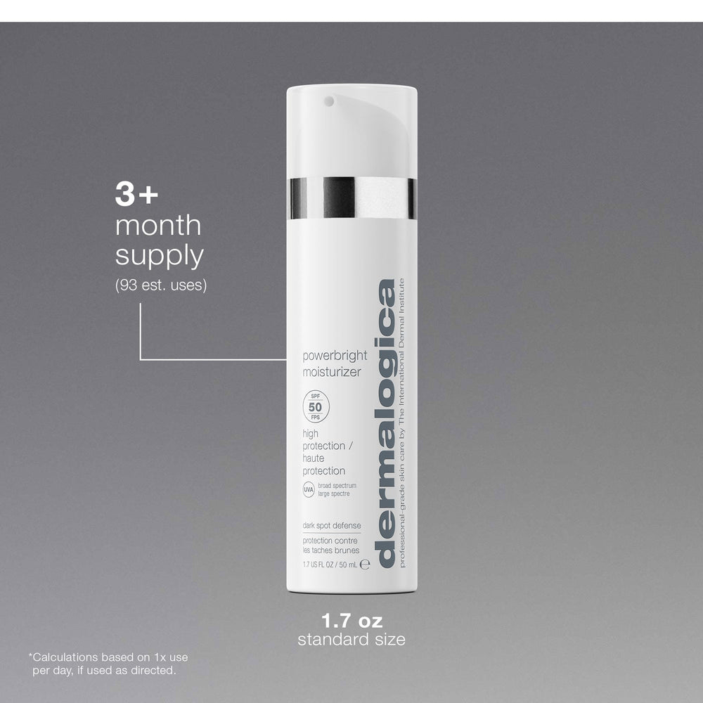 Dermalogica bottle held in hand to show compact 1.7 fl oz scale