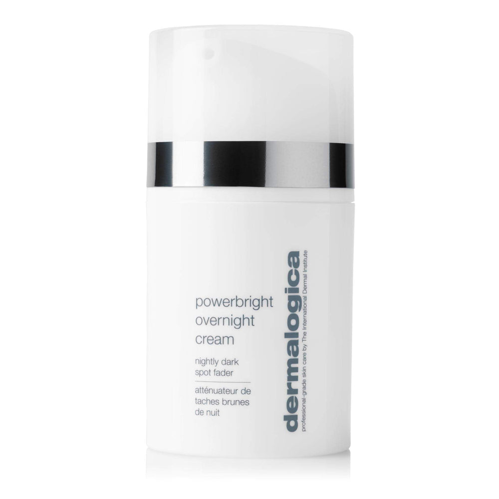 Dermalogica front jar showing PowerBright overnight cream for hydrated skin