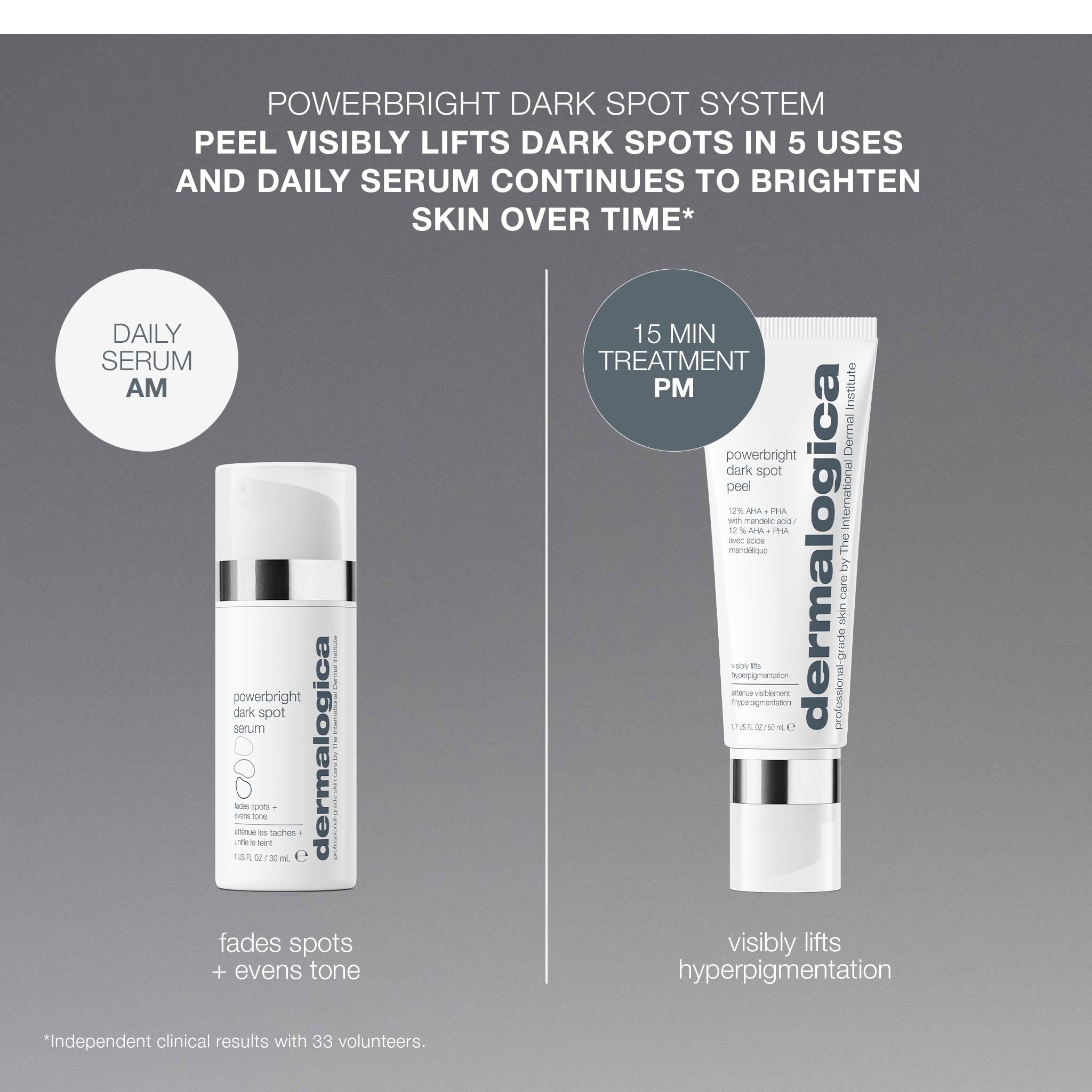 Dermalogica PowerBright next to moisturizer showing layering compatibility