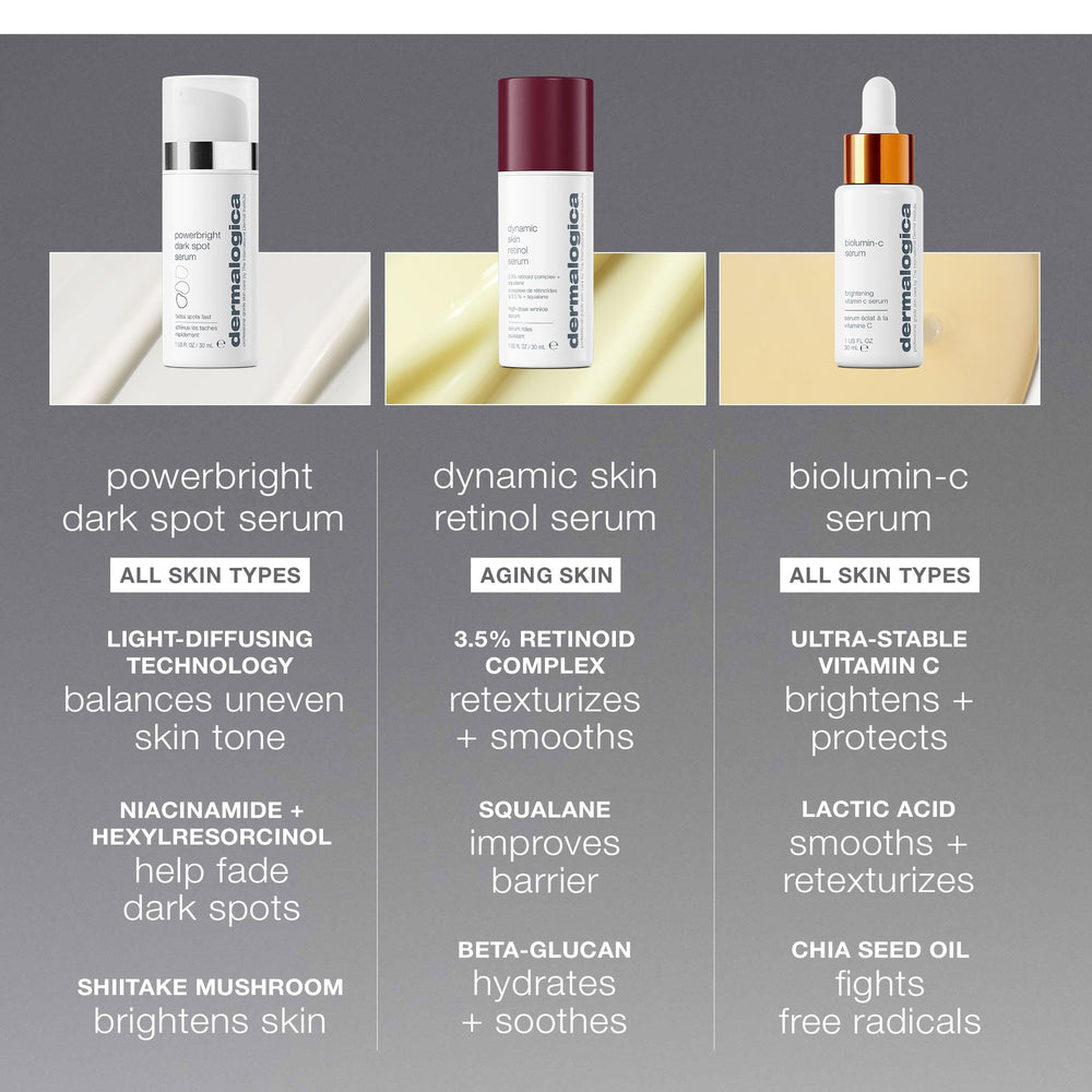 Dermalogica PowerBright held in hand for size comparison to standard bottle