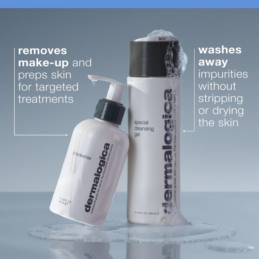 Dermalogica 5.1 fl oz next to a coin to show actual size for travel and countertop benefit