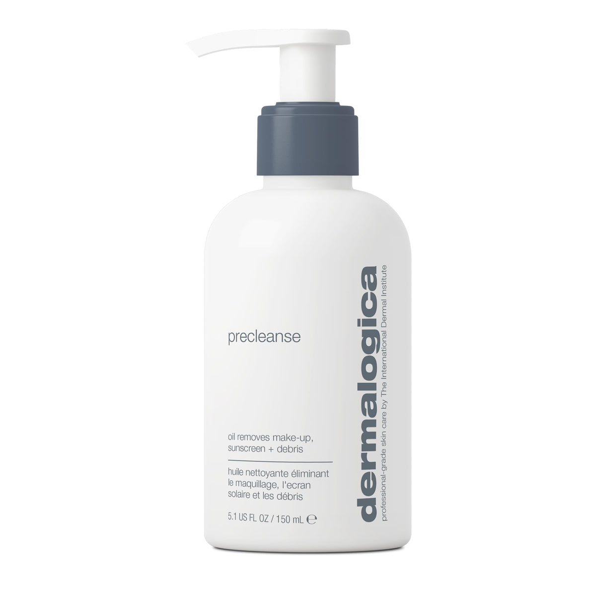 Dermalogica bottle front packaging showing product and benefit of thorough makeup removal