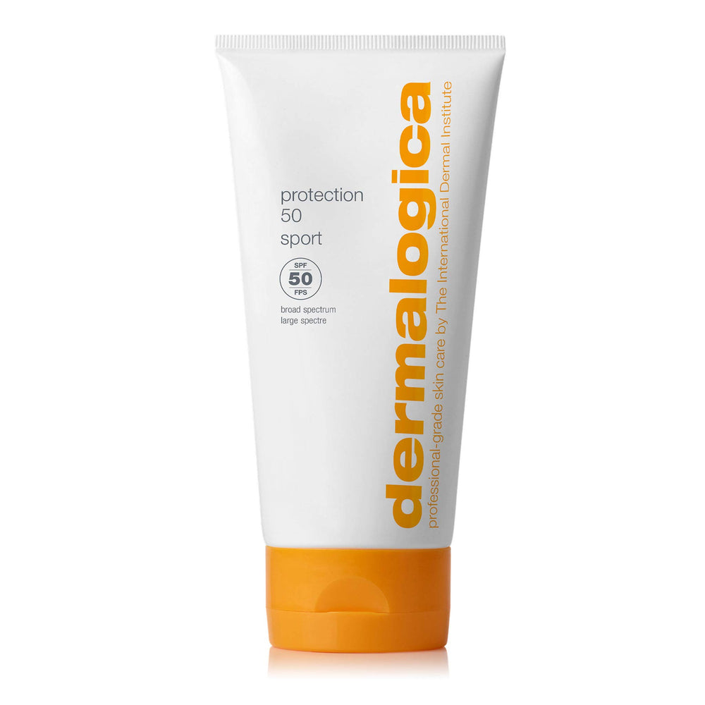 Dermalogica bottle front packaging showing SPF 50 protection and slender design