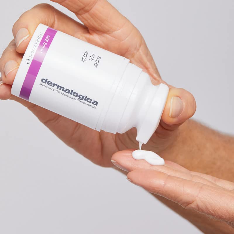 Dermalogica cream on palm ready for application to deeply hydrate skin