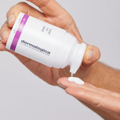 Dermalogica cream on palm ready for application to deeply hydrate skin