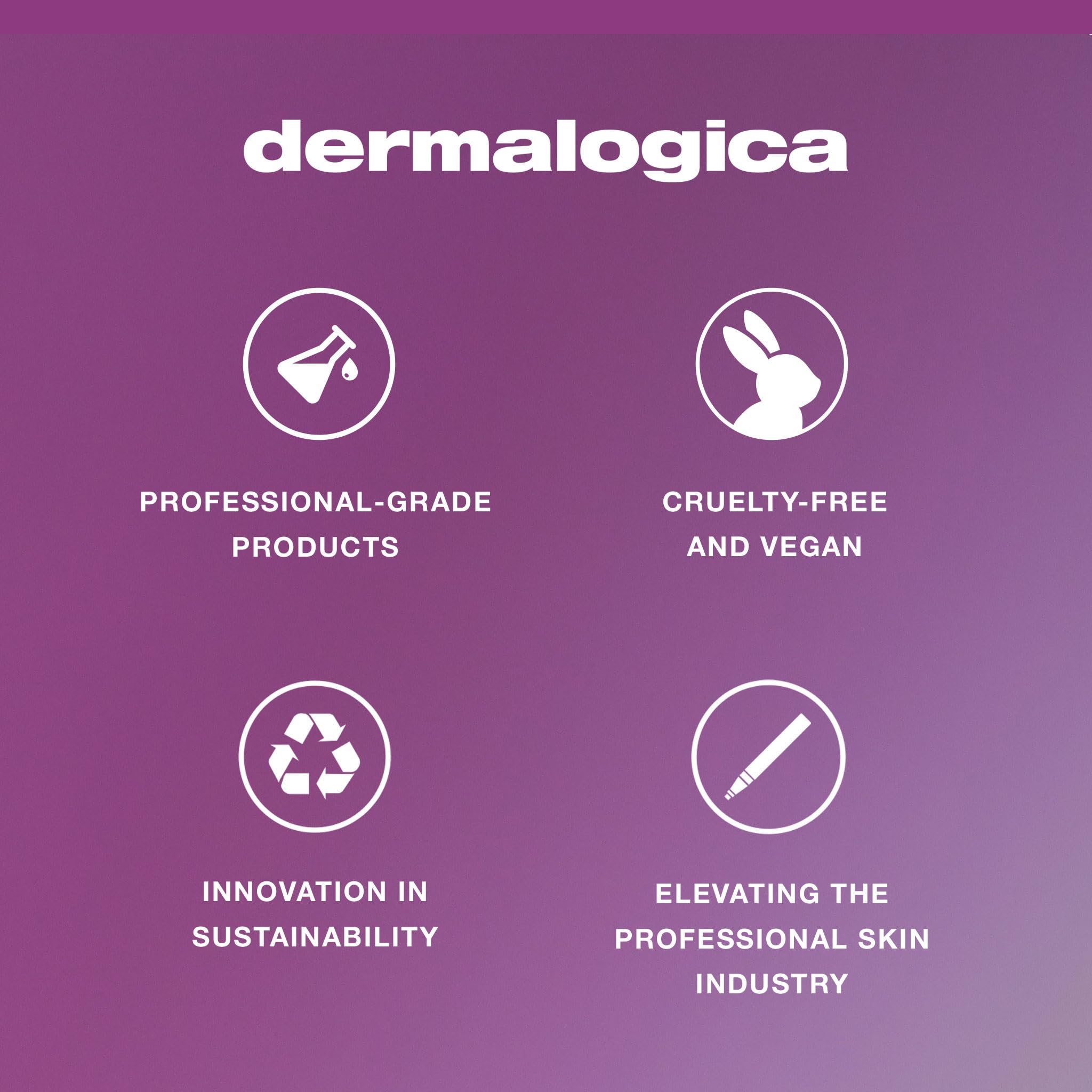 Dermalogica packaging corner showing recyclable material and sustainability note