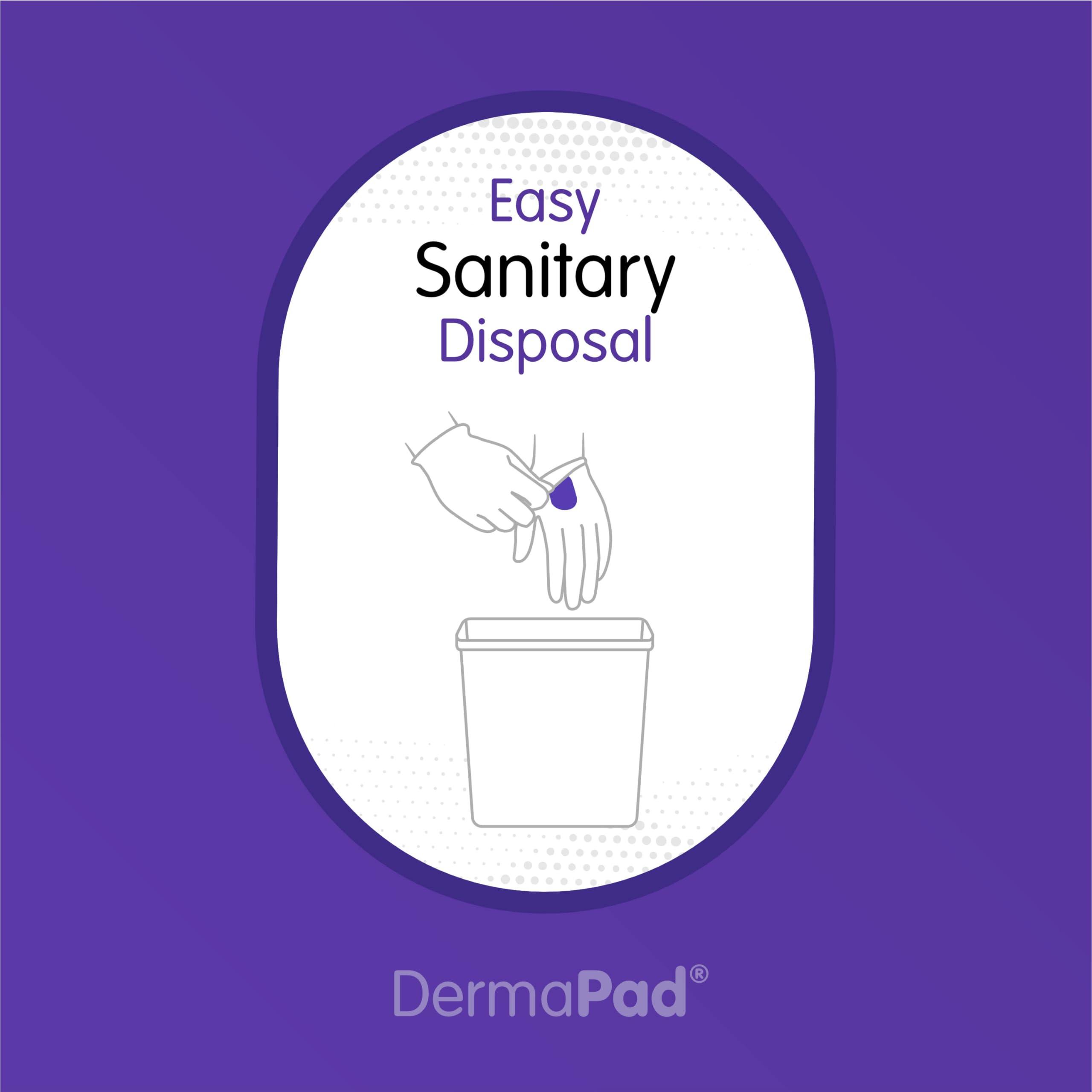 DermaPad packaging label showing brand and patent-pending feature for pros