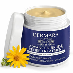 Dermara bruise cream front packaging showing clean clinical design and benefits