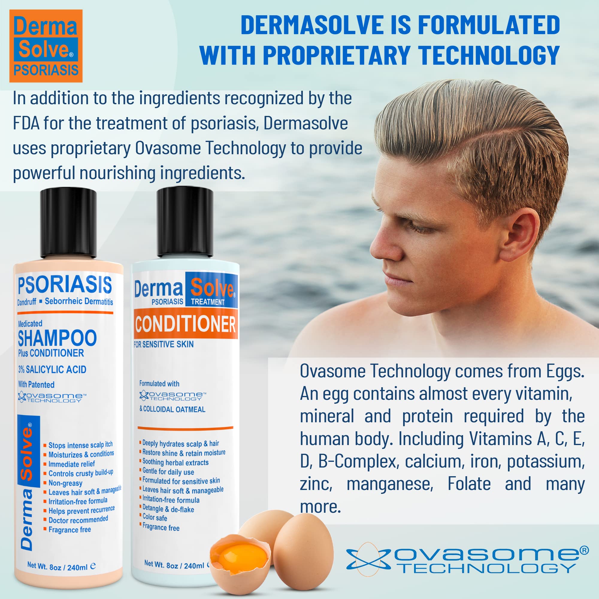 Dermasolve in-shower use showing easy application and calming effect