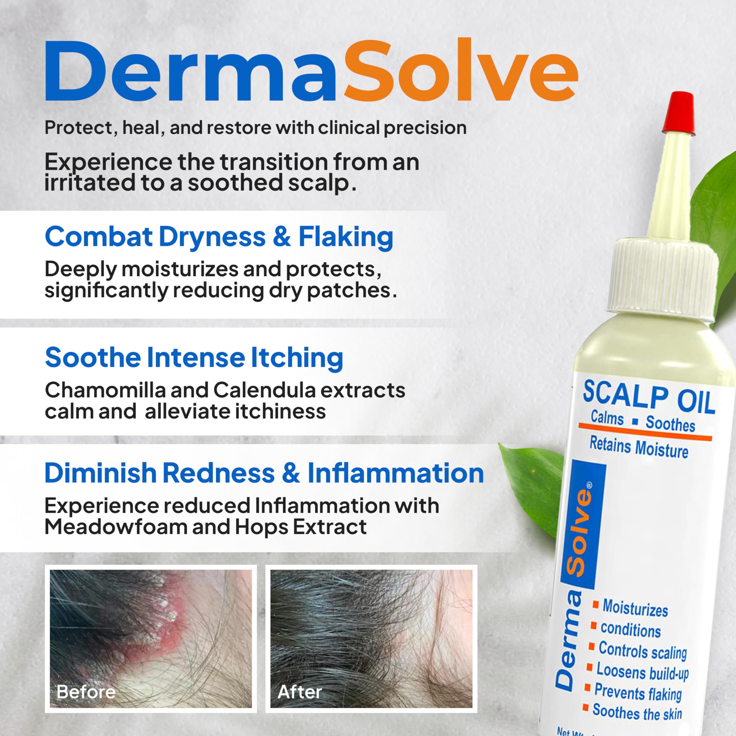 Dermasolve oil texture close-up highlighting lightweight, fast-absorbing finish