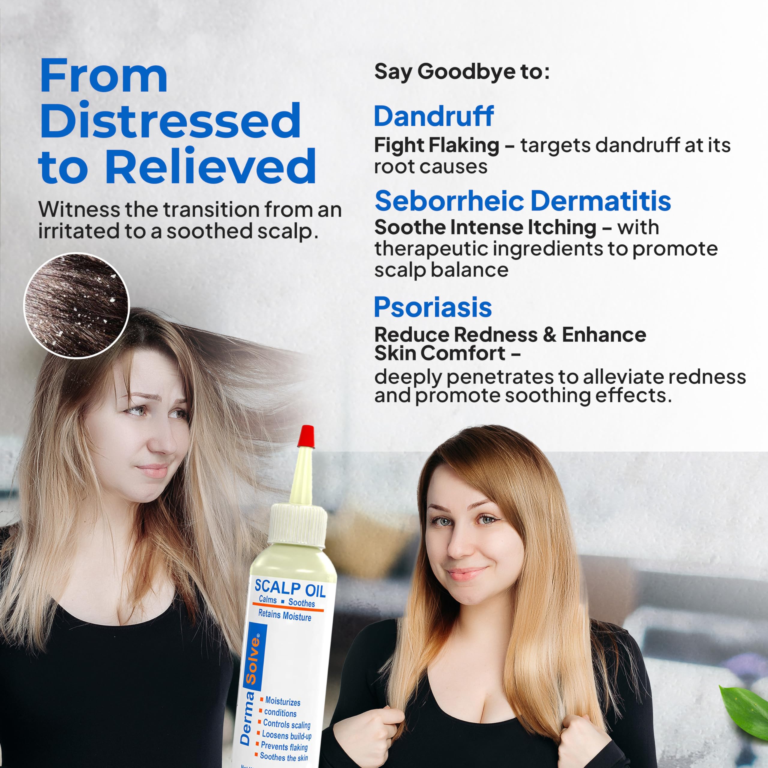 Dermasolve rinsed out with shampoo in morning routine for refreshed scalp feel