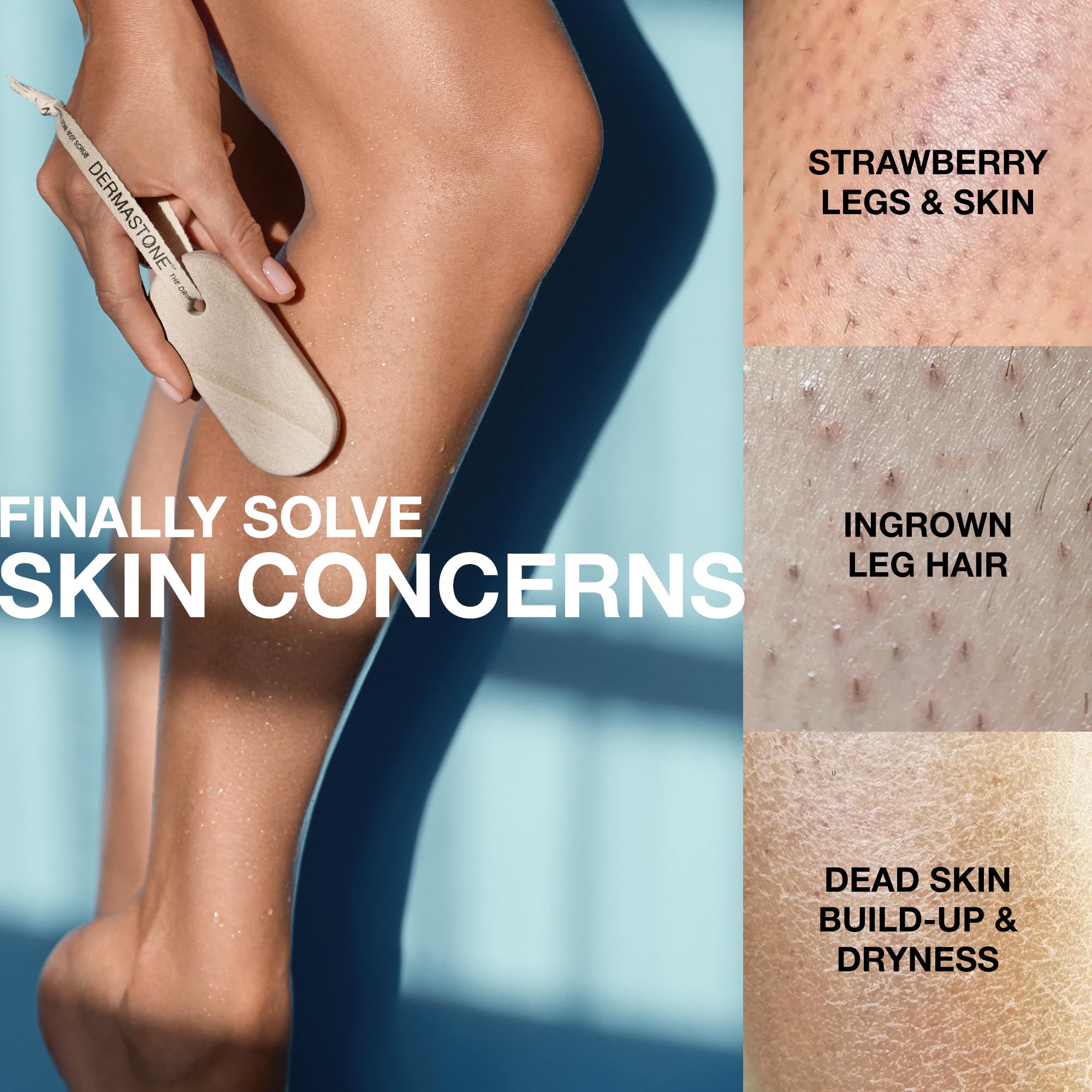Dermastone closeup of gritty texture to show exfoliating surface and effective dead-skin removal