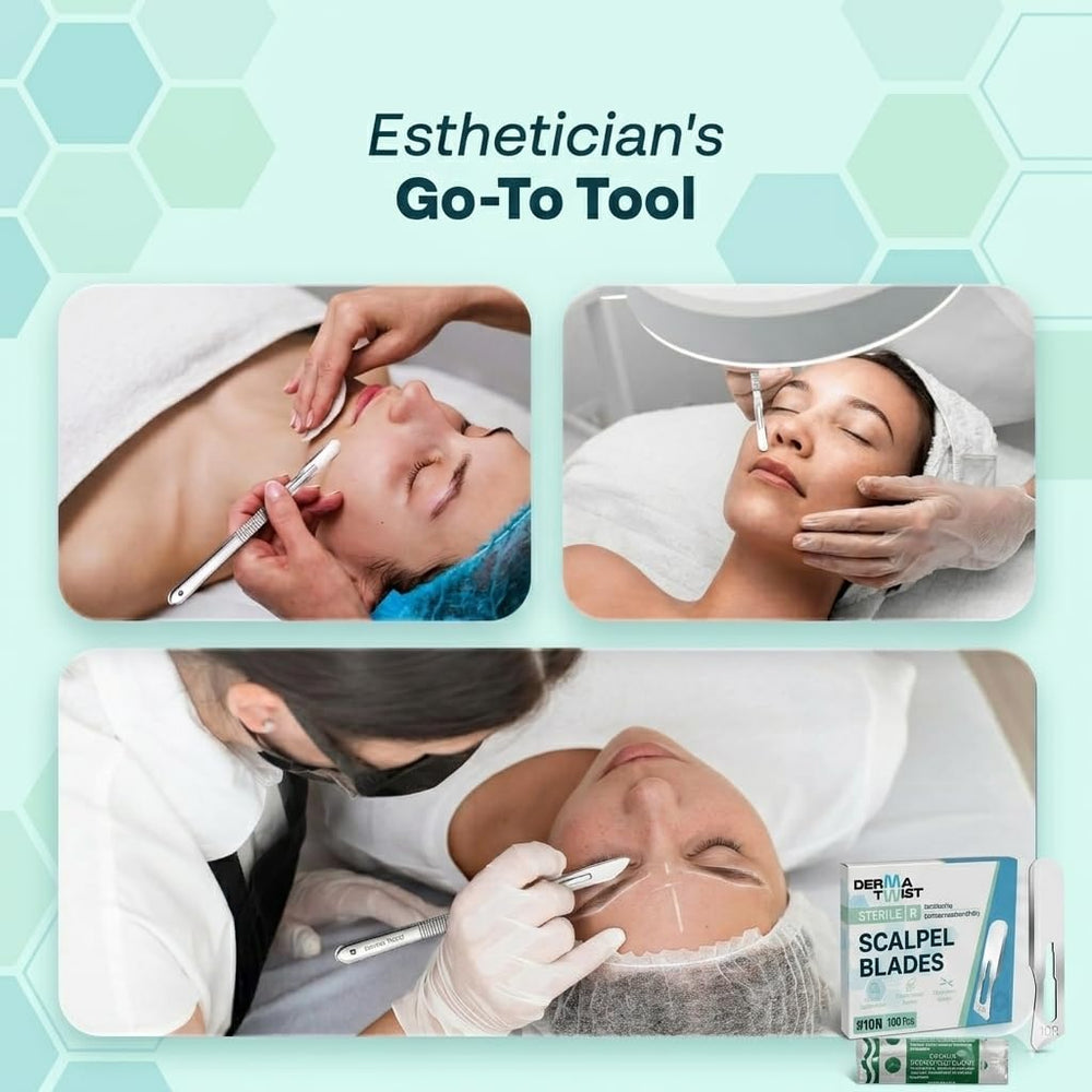 Derma Twist blades on vanity showing professional-ready home routine