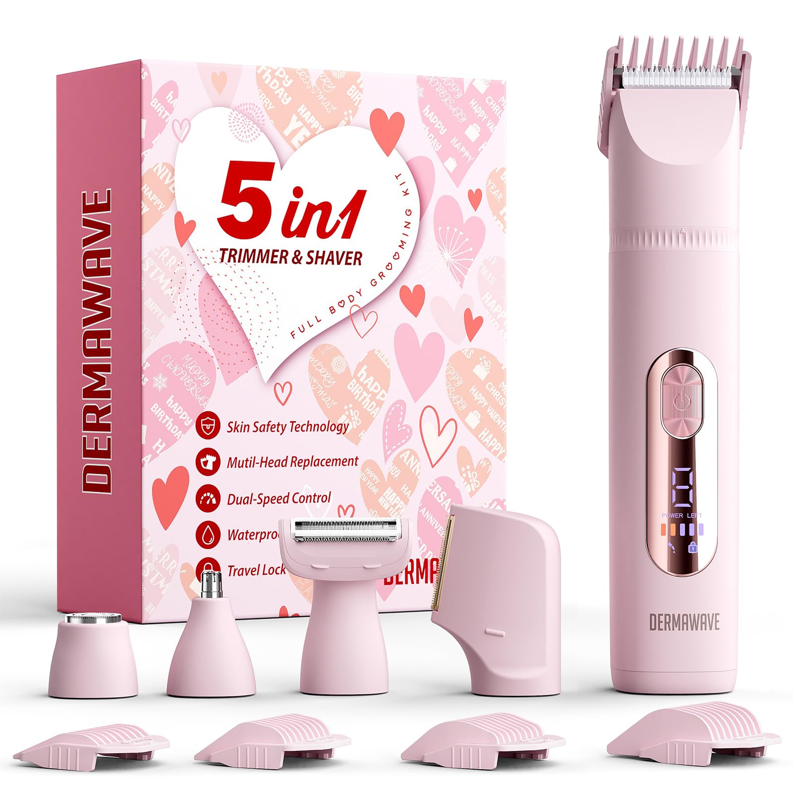 DERMAWAVE front view of device showing compact design and quick benefit