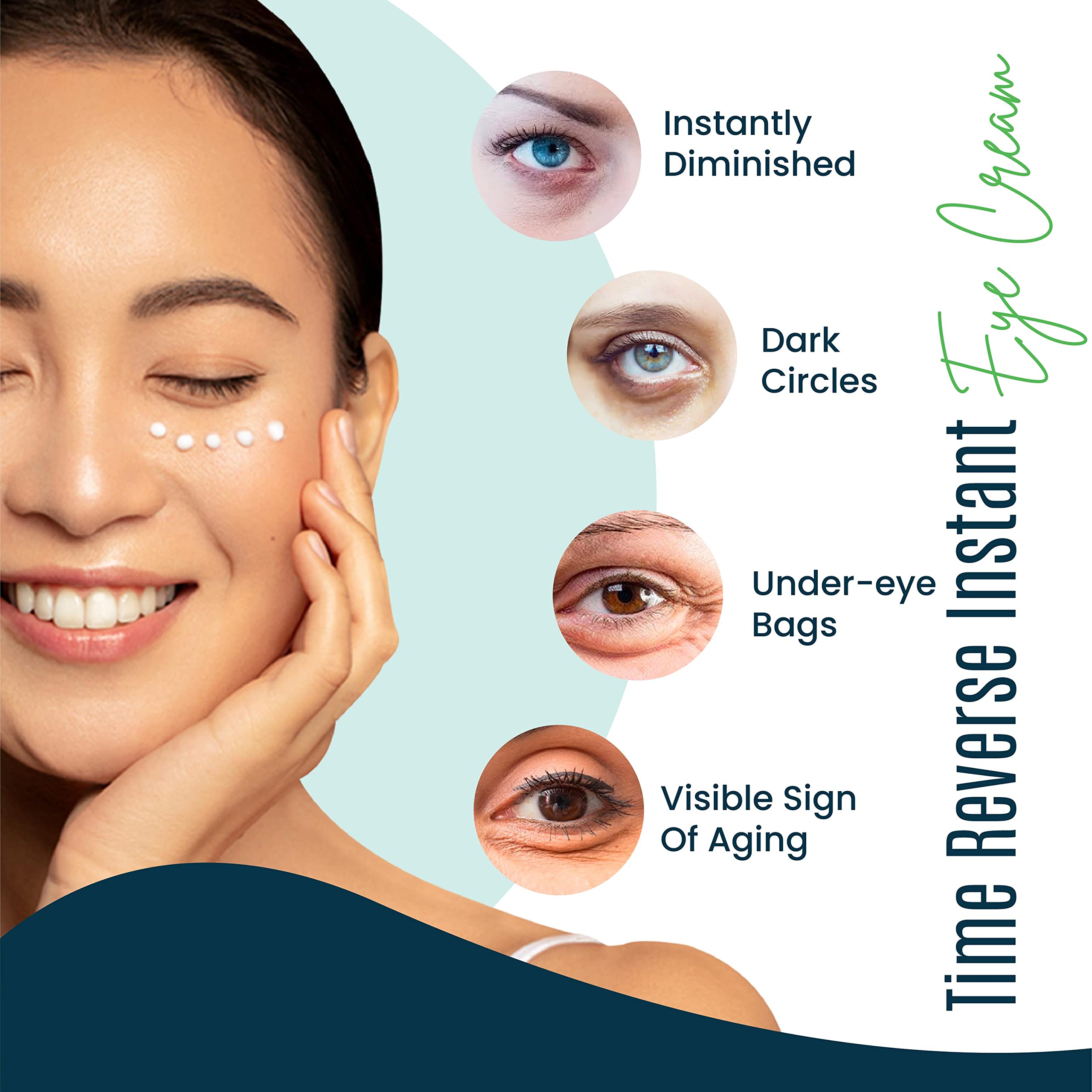 DERMAXGEN application under-eye patting demonstrates gentle delivery and reduced puffiness