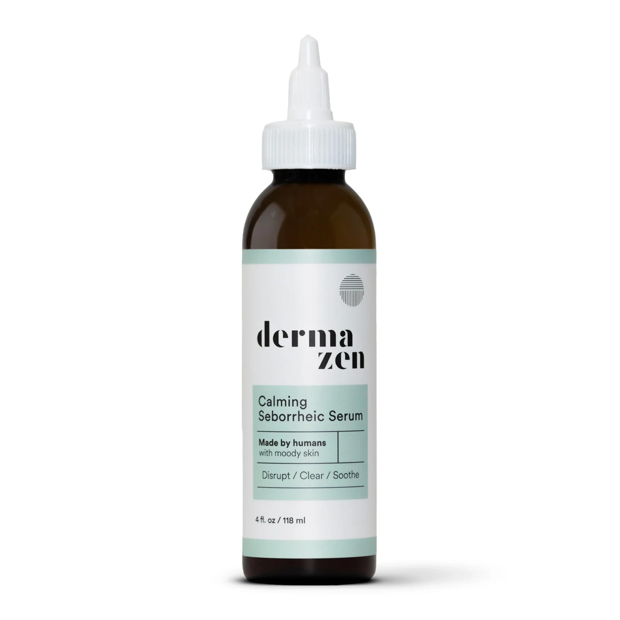 Dermazen front bottle showing 4oz serum and calming branding benefit