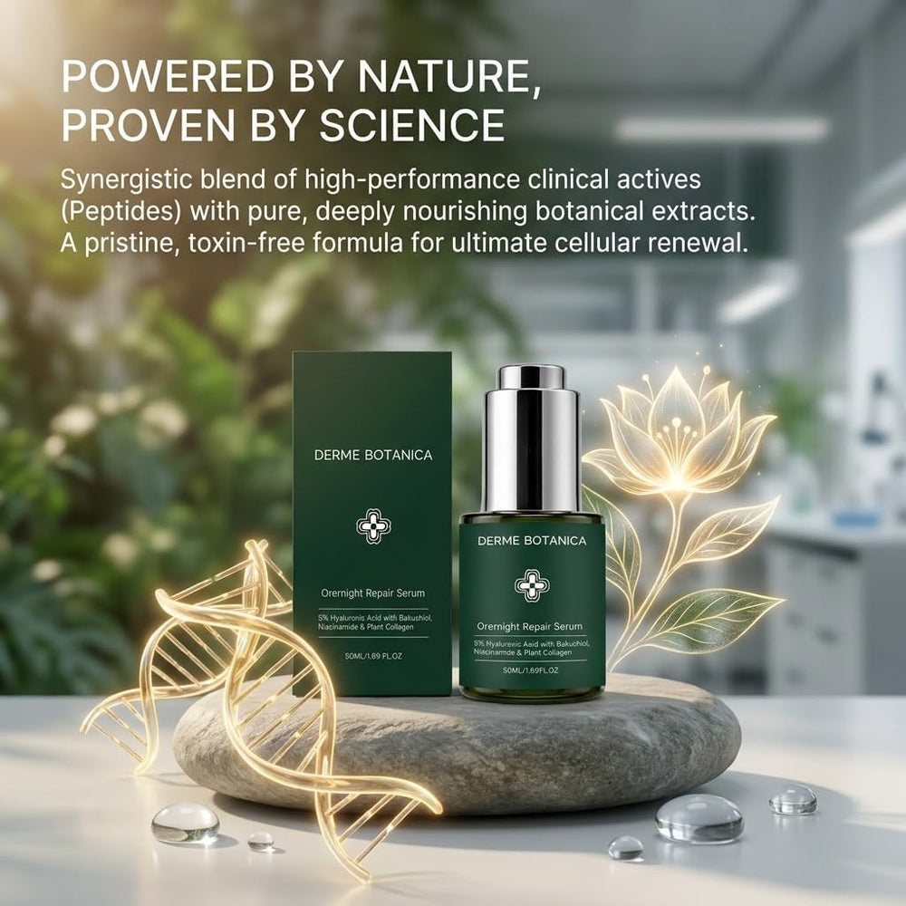 Derme Botanica applying serum to hand to show lightweight finish and hydration