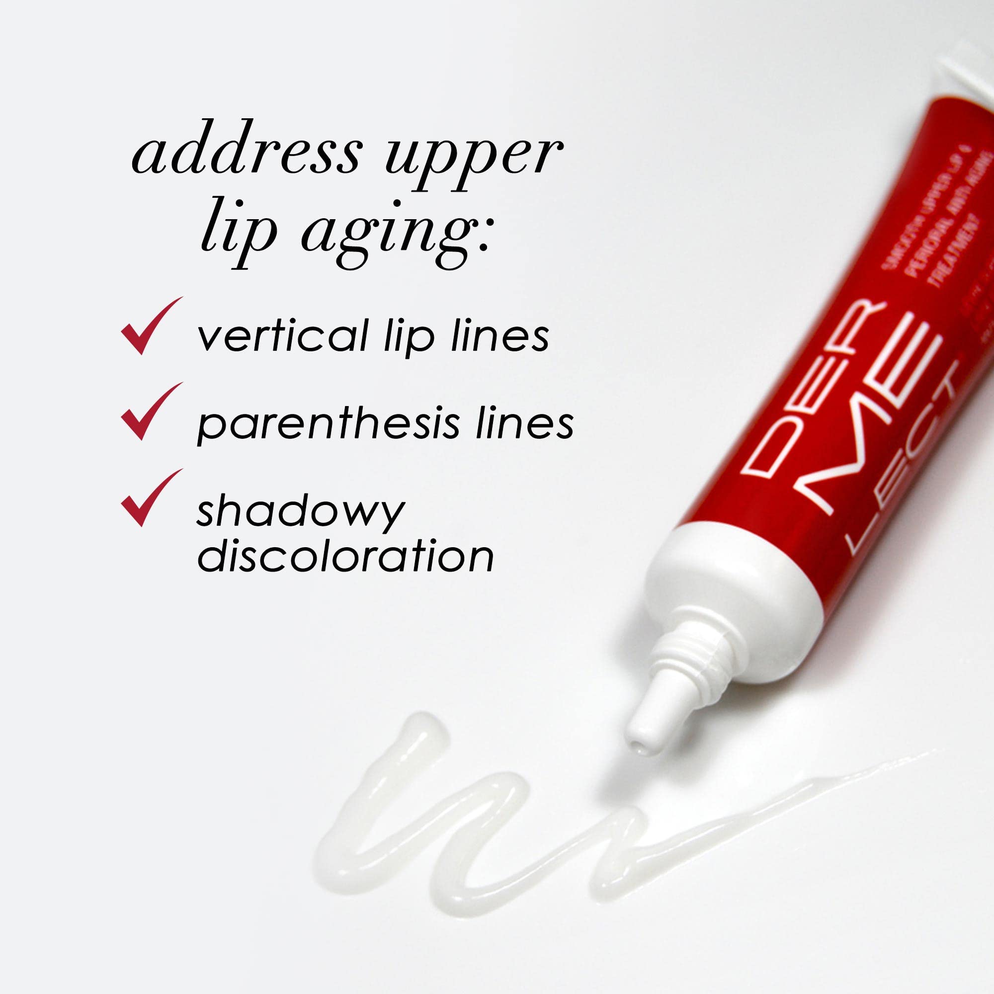 Dermelect cream open jar showing silky texture, hydrates perioral skin