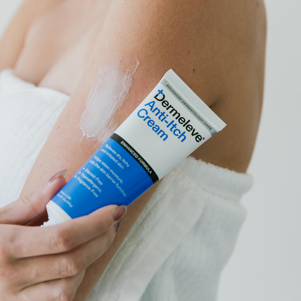 Dermeleve ingredients label closeup showing active skin-repair components