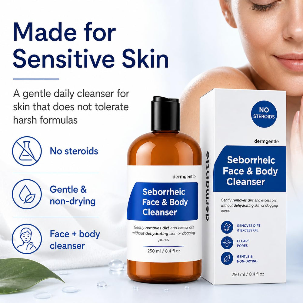 Dermgentle used on face in routine setting illustrating gentle care and daily use benefit