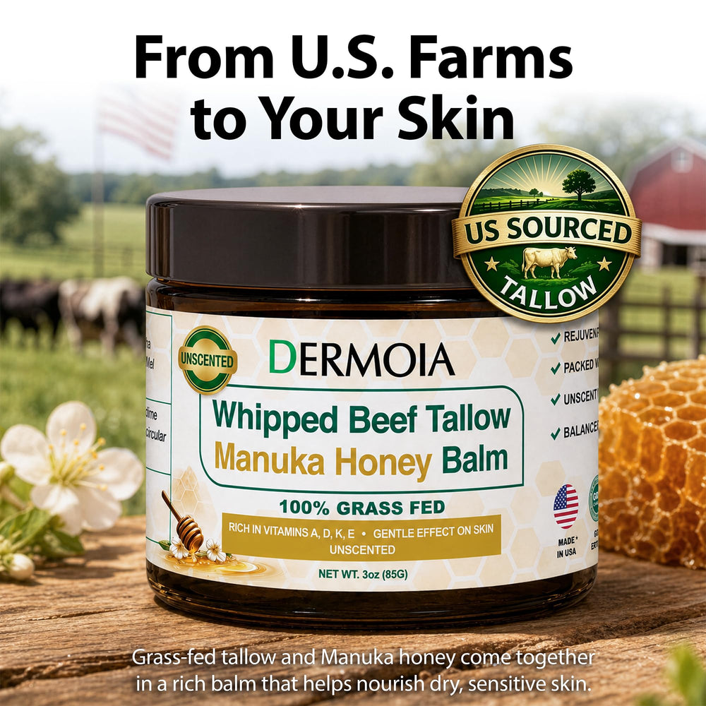 DERMOIA balm on elbow and hand relieving rough dry areas benefit