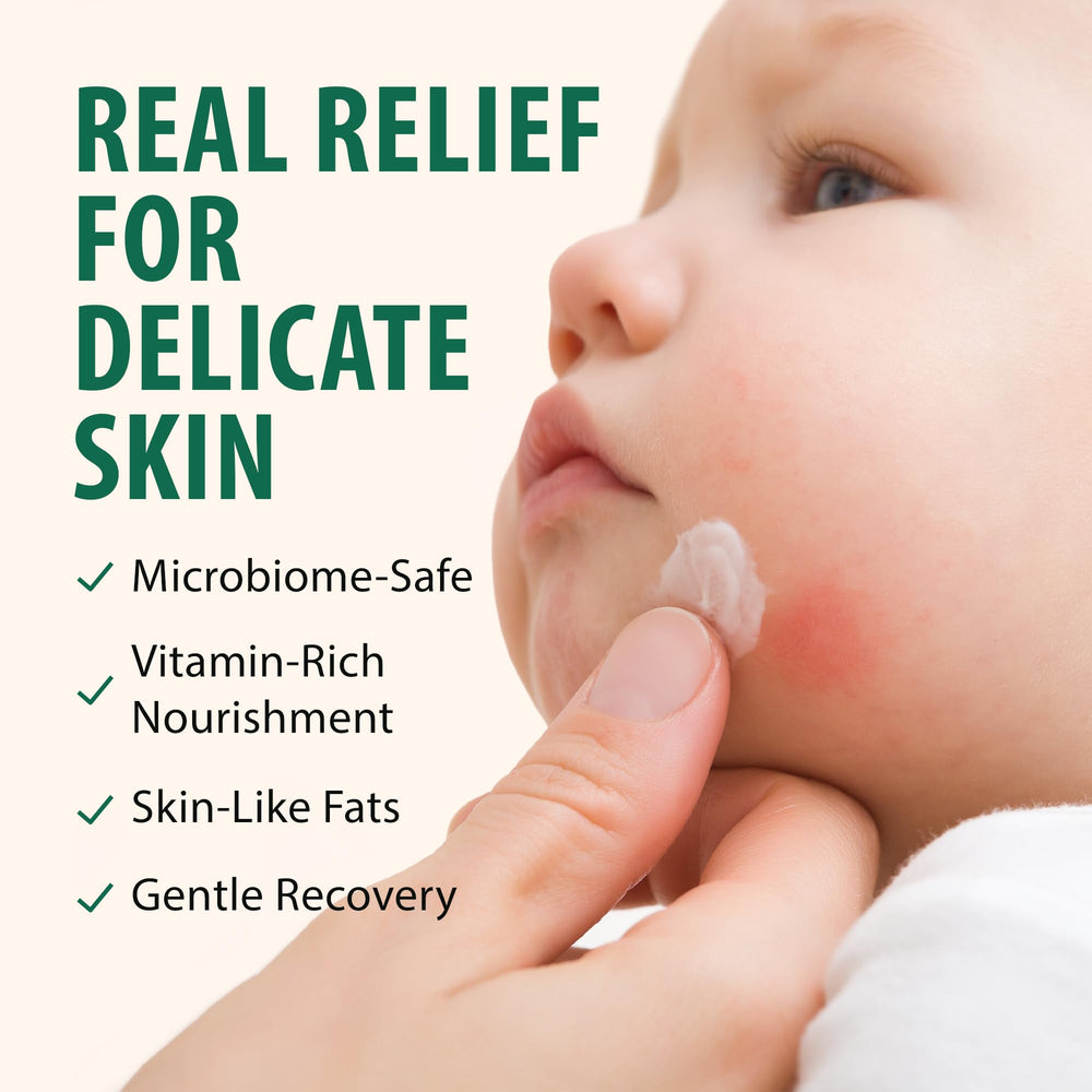 DERMOIA applying balm to cheek for gentle face hydration benefit