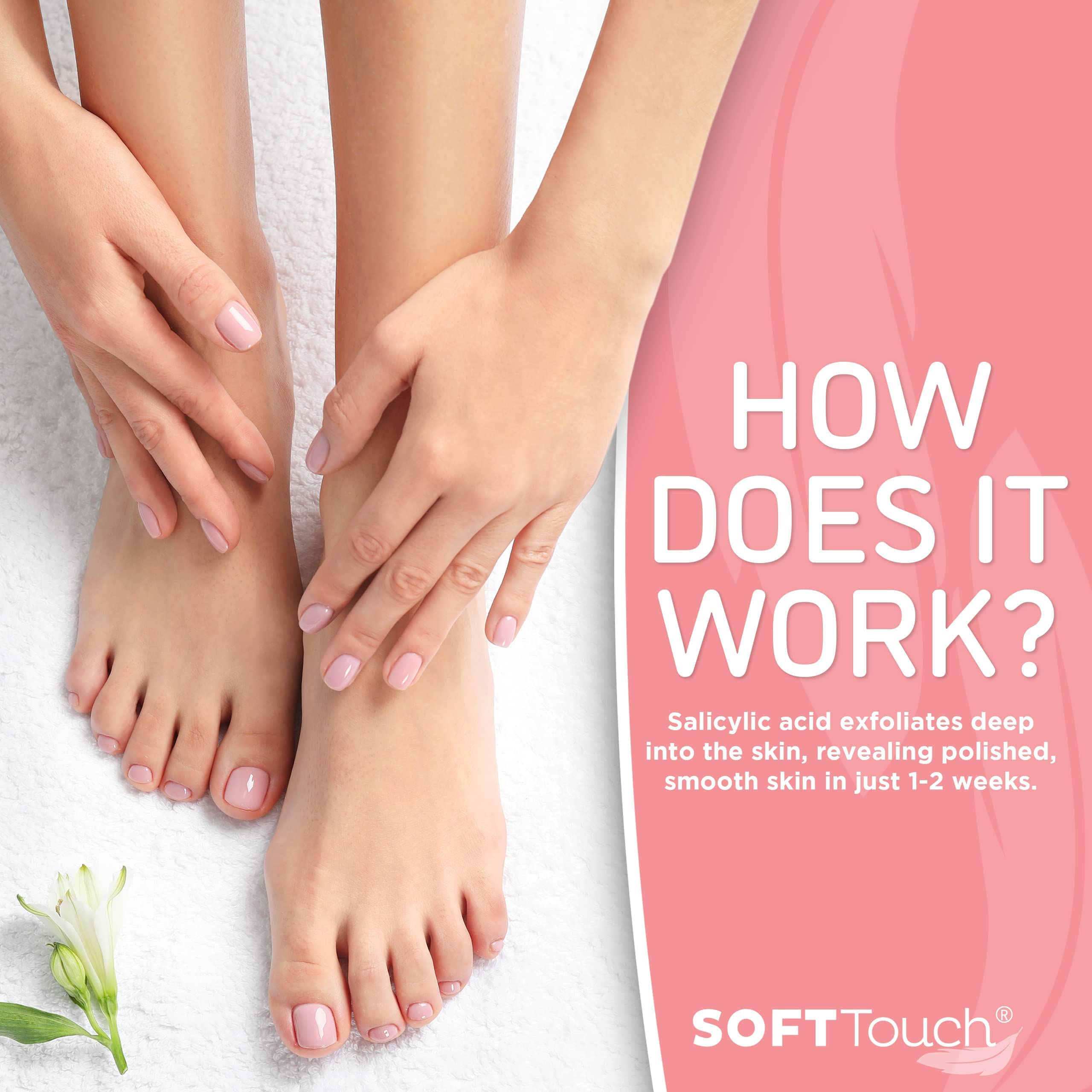 Dermora smooth heel after peel showing softer, callus-free skin