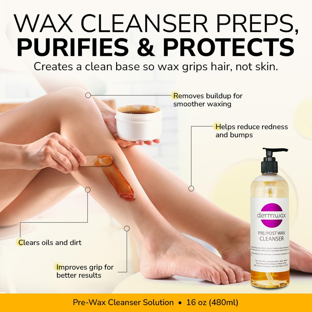 Dermwax post-wax calendula oil bottle detail showing lightweight oil for soothing skin
