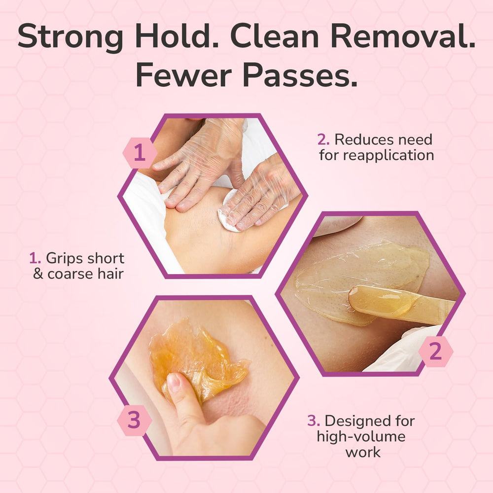 Dermwax beads melting in warmer demonstrating fast-melt convenience