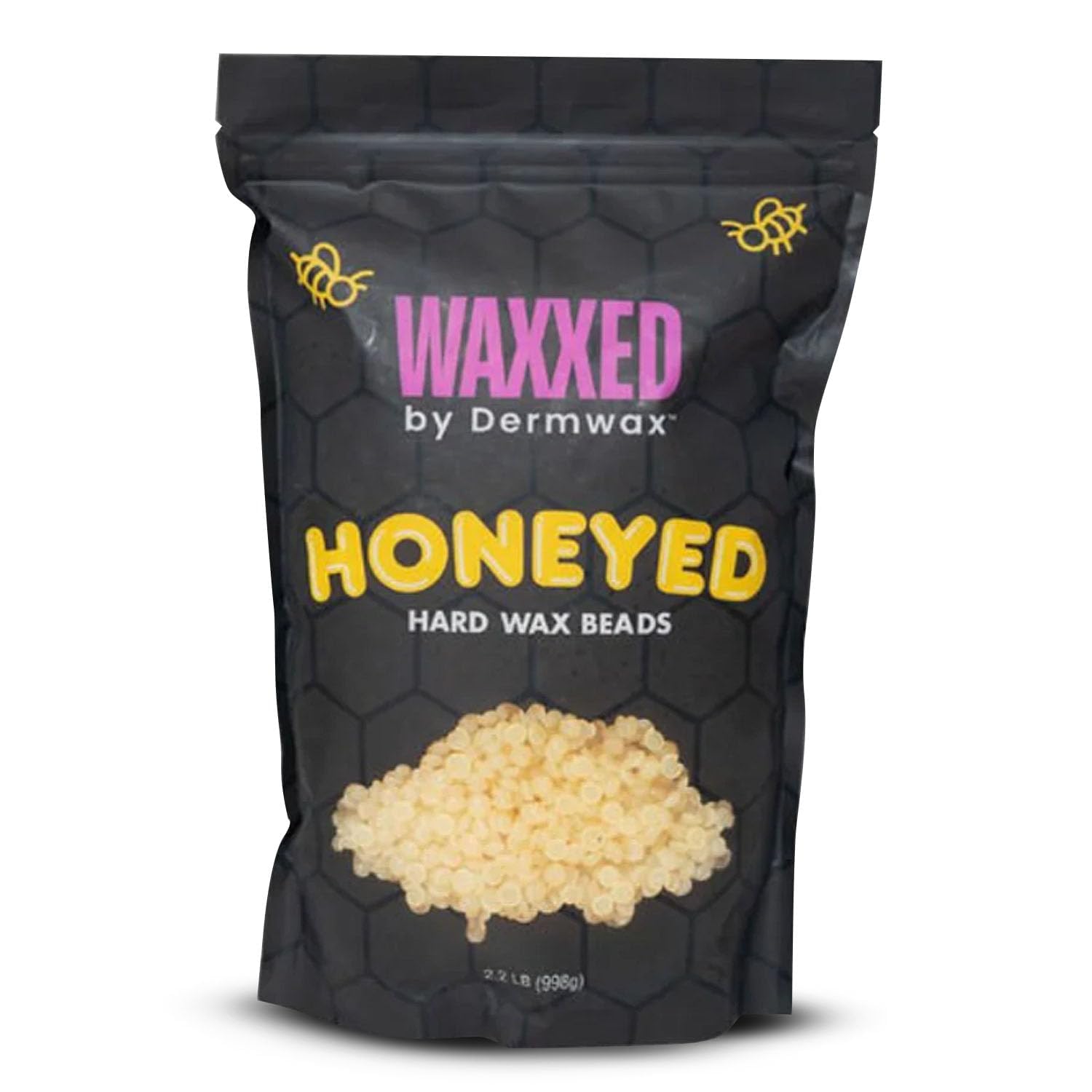 Dermwax front packaging showing 2.2 lb bag and brand clarity benefit