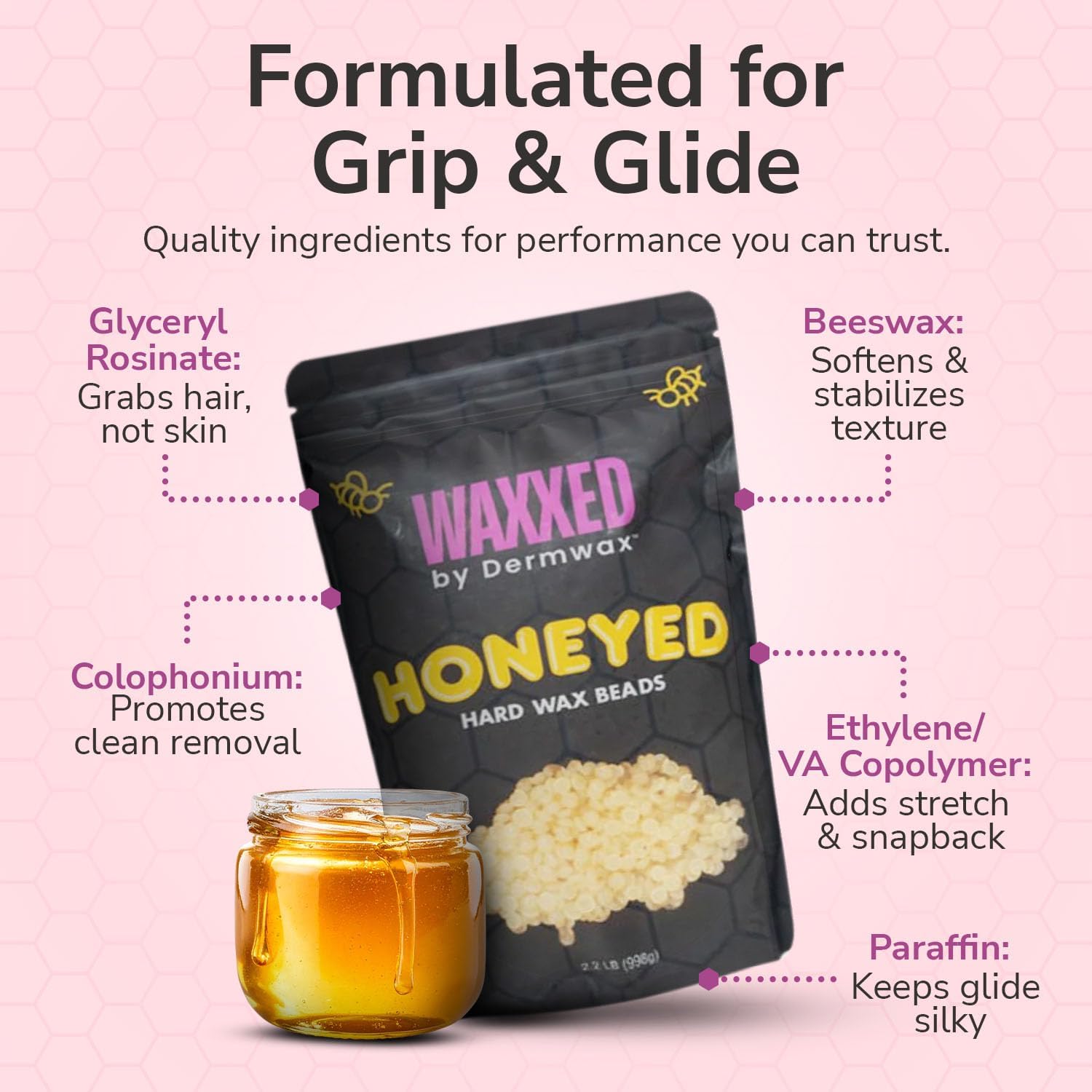 Dermwax peeling off cleanly showing low-residue removal benefit